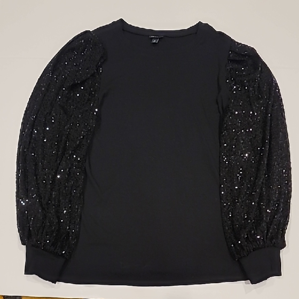 Torrid Knit Sequin Sleeve Top Black   2X - Picture 4 of 12